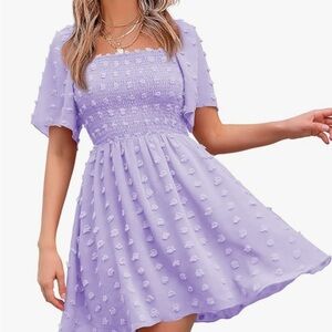 Lavender Smocked Women Dress